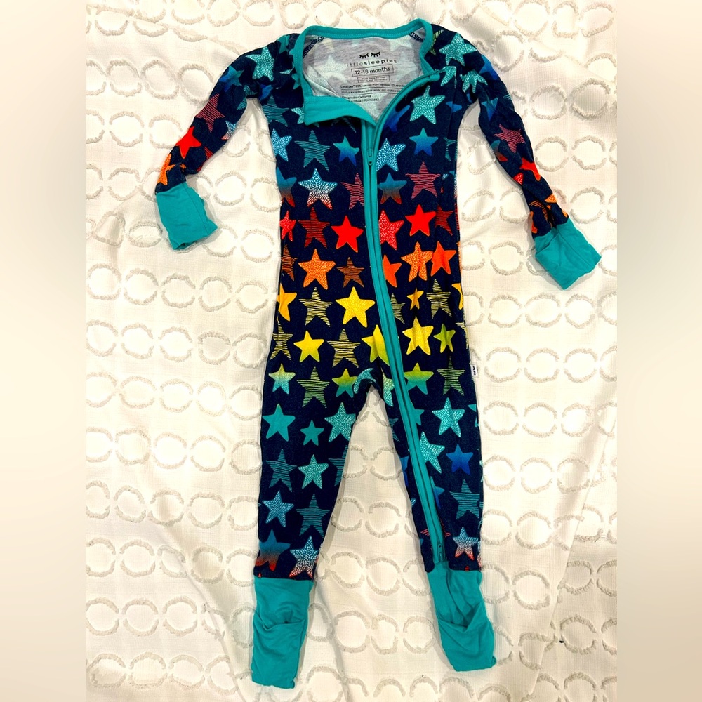 Little Sleepies Zippy two-way zip pajamas Shades of Stars print
